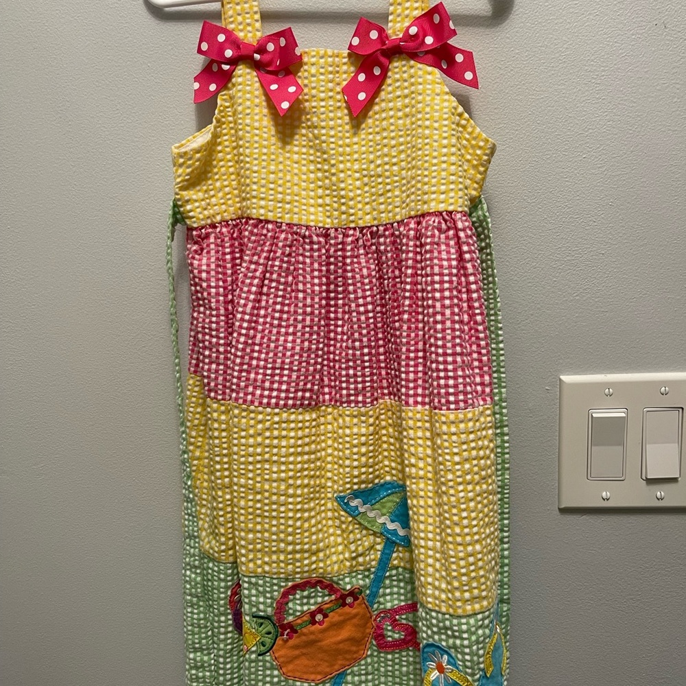 Seersucker girl summer dress